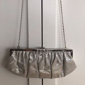Silver Platinum Shiny Evening Clutch